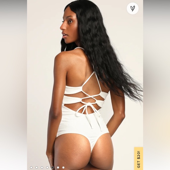 Chic Spin White Sleeveless Lace-Up Backless Bodysuit - Picture 5 of 10